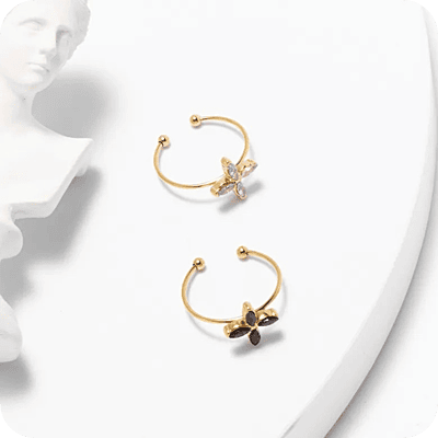 Anillo Flor Negra