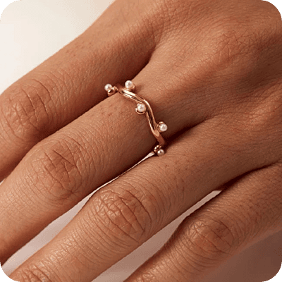 Anillos de Gotitas de Perlas