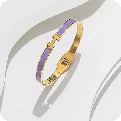 Hermes Bracelet Gold & Purple Narrow Version
