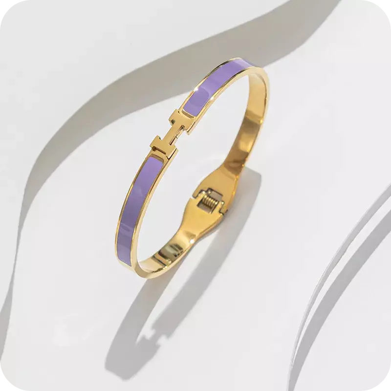 Hermes Bracelet Gold & Purple Narrow Version