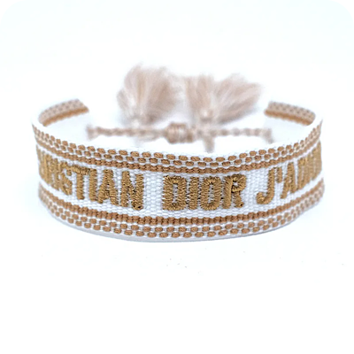 Christian Dior Knitted Bracelet White