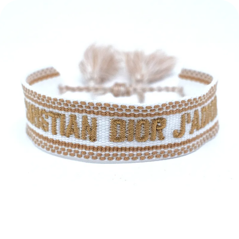 Christian Dior Knitted Bracelet White