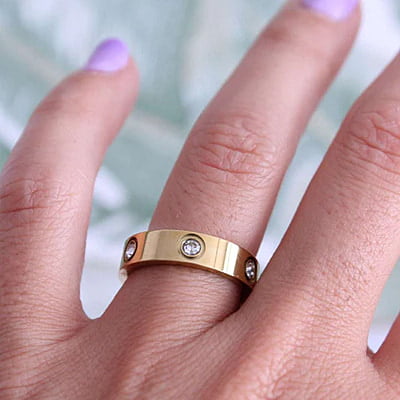 Cartier with Zircons Dupe Ring