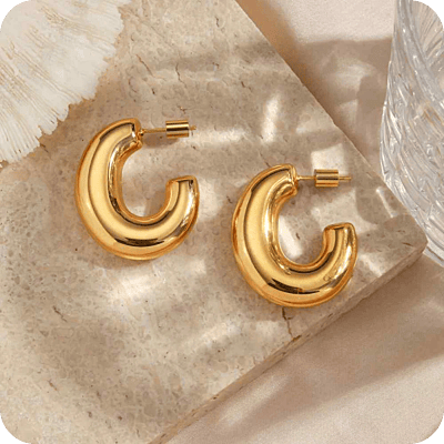 C-Shape Chunky Hoops