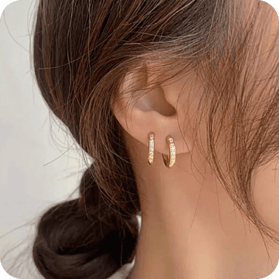 Mini Argollitas con Zirconias