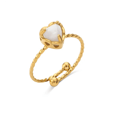 White Heart Ring